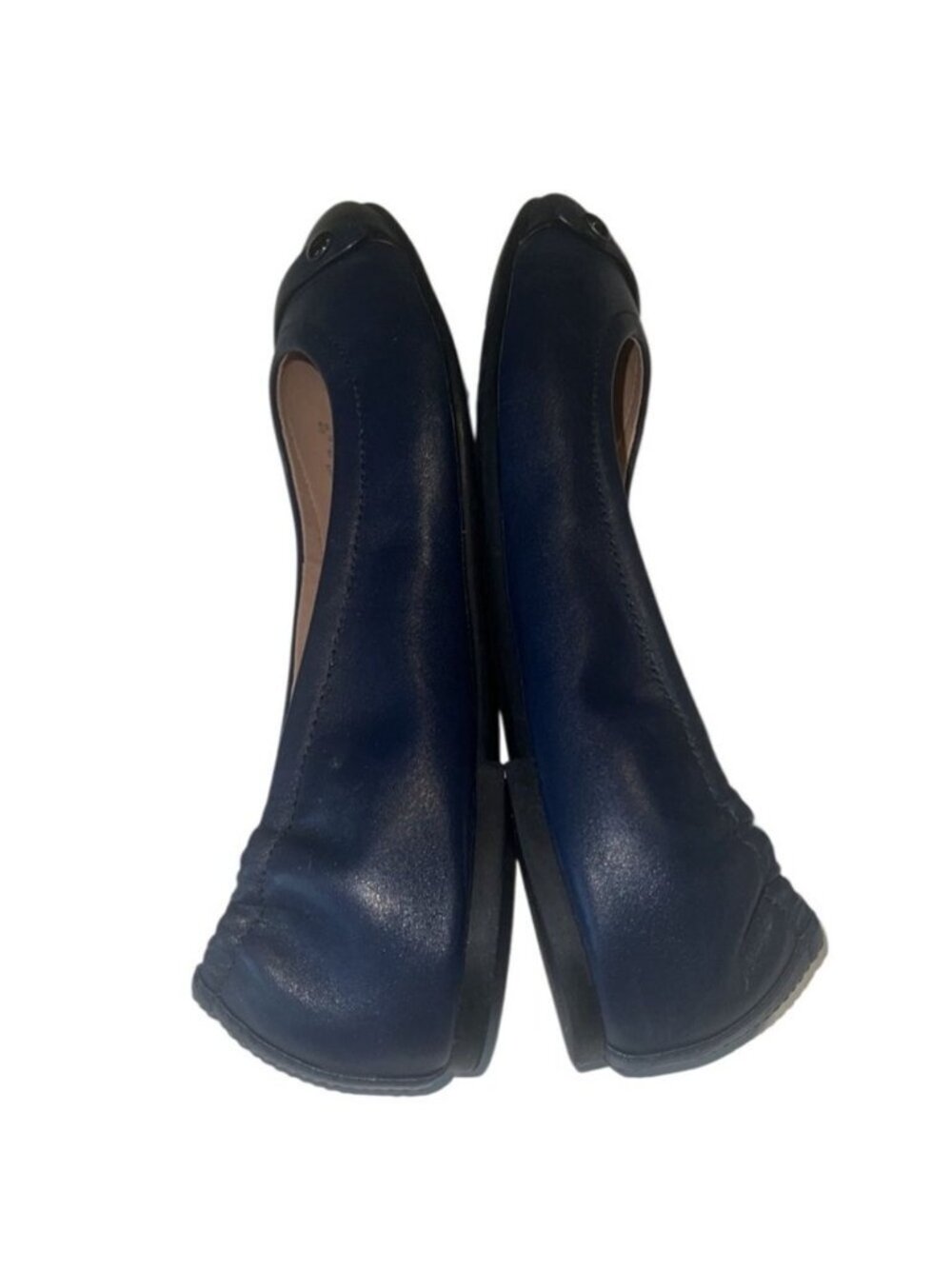 Coach Brandi Navy and Black Leather Slip On Ballet Flats Size 8.5 - Picture 8 of 10